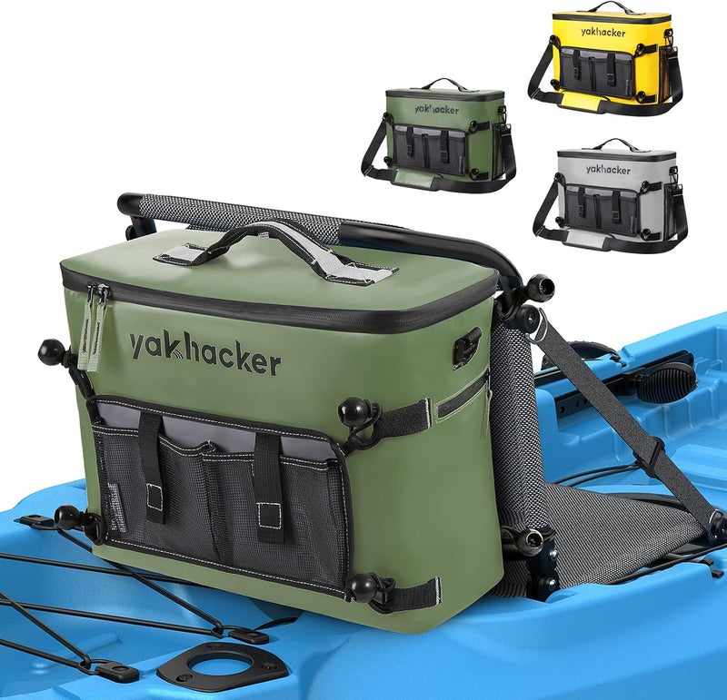 YAKHACKER Kayak Cooler, Waterproof Seat Back Cooler for Kayaks with Lawn-Chair Style Seats, Kayak Accessories Cooler Bag, Portable Ice Chest Cooler for Kayaking, Travel, Lunch, Beaches &Trips - Image 1